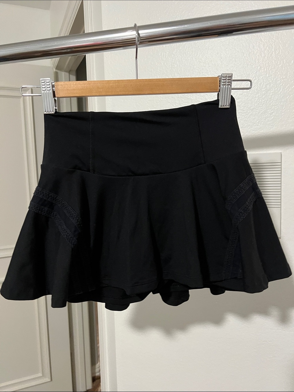 Free People Movement Black Athletic Skirt with hidden short Flared Skirt